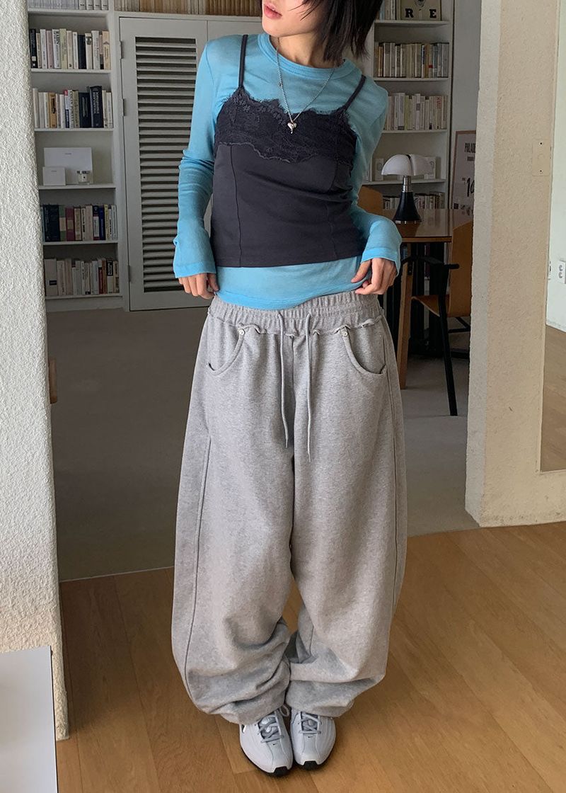 EYELET WIDE JOGGER PANTS (4color)