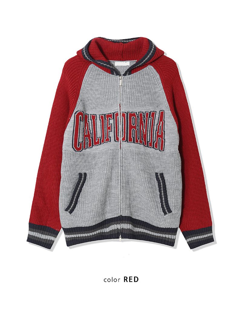 No.0987 cali KNIT ZIP-UP