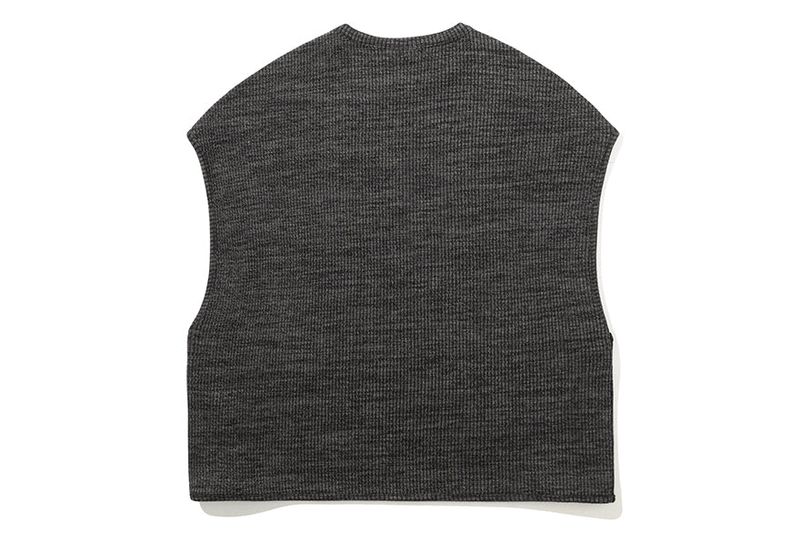 SIDE OPEN KNIT VEST_CHARCOAL