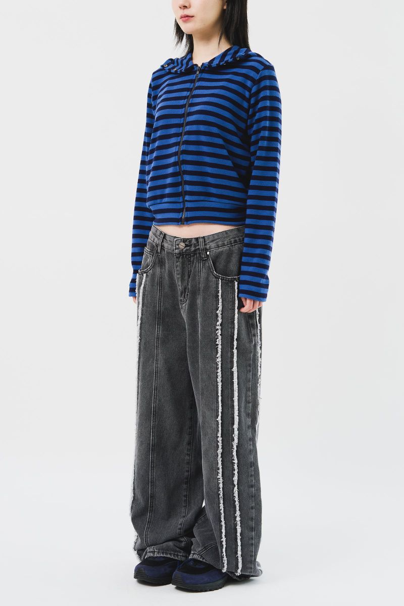 (W) Moor Striped Hooded Jacket (3color)