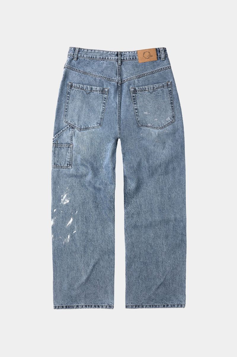 Aged Splatter Carpenter Denim Pants(Washed Blue)