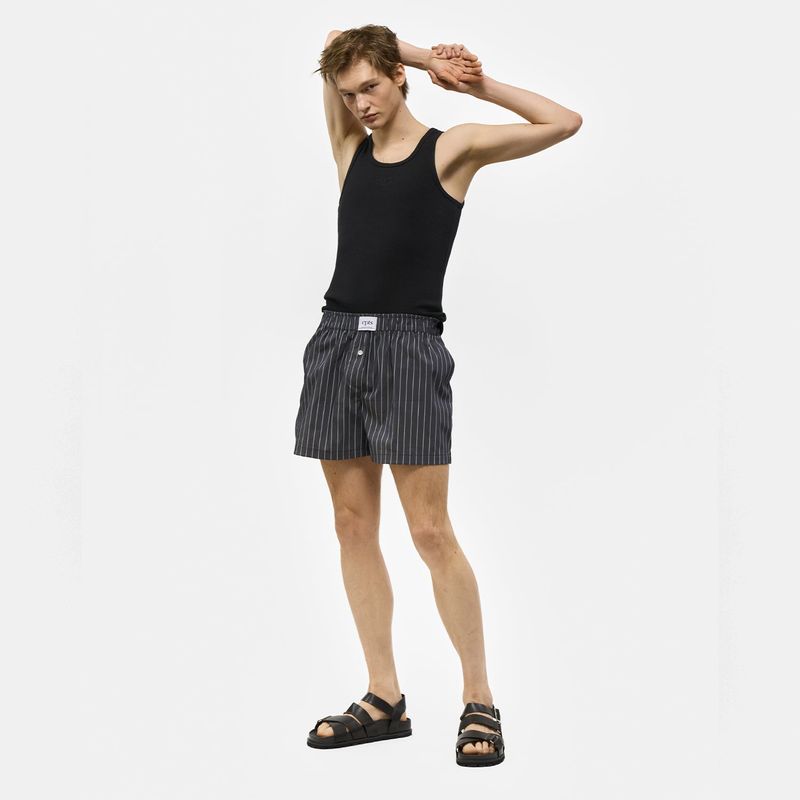 UNISEX LABEL TRUNK SHORTS_CAHRCOAL