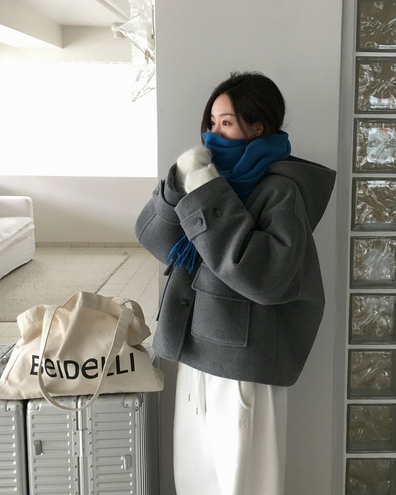 [ORIGINAL] CHILD HOOD WOOL SHORT COAT