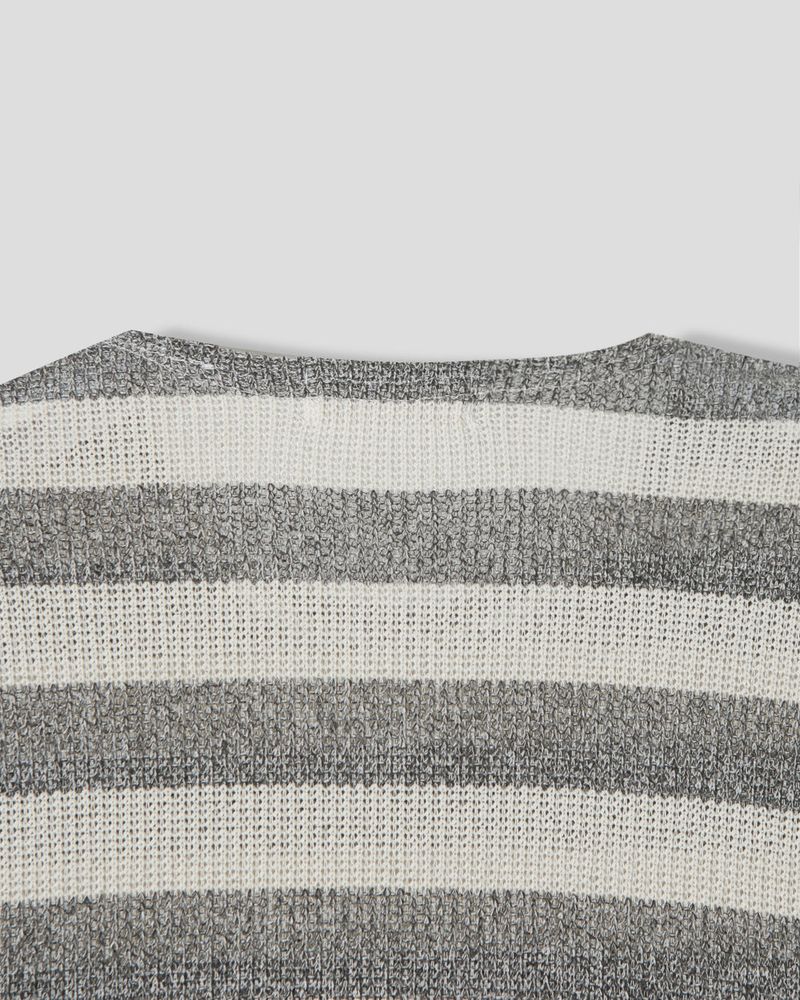 Lure shoulder snap stripe knit