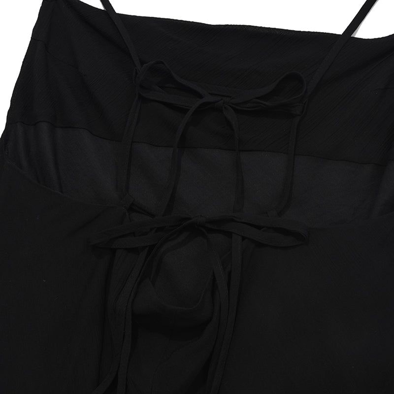 BACK POINT MAXI SLEEVELESS DRESS [BLACK]