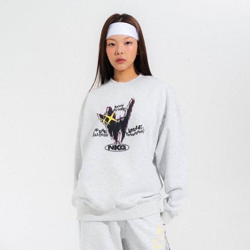 HENSHIN CAT SWEATSHIRTS-LIGHT MELANGE