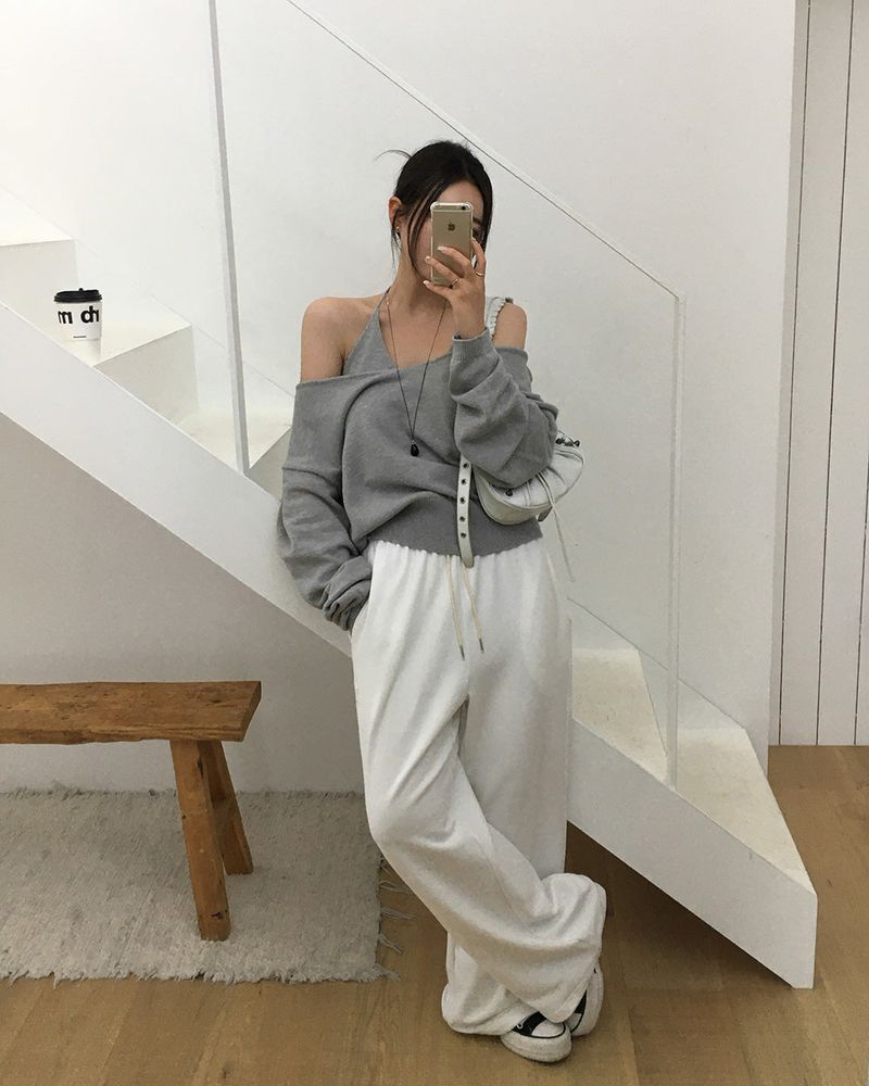V-Neck Knit & Tank Top Set
