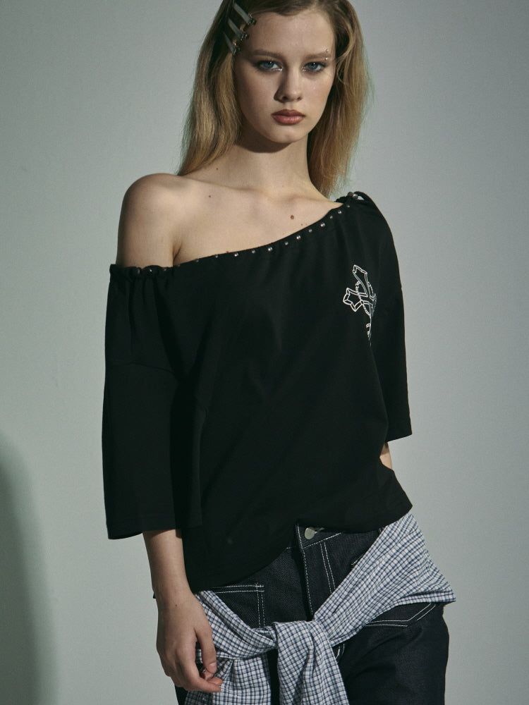UNBALANCED STRING SHORT-SLEEVE T