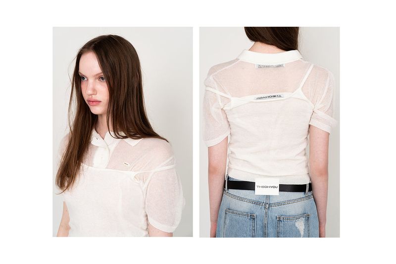 SEE-THROUGH COLLAR HALF KNIT (WHITE)