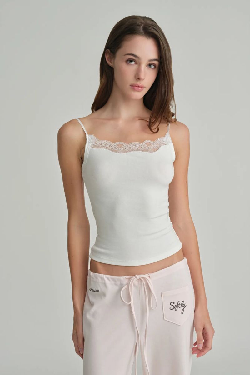 Swan lace sleeveless, White
