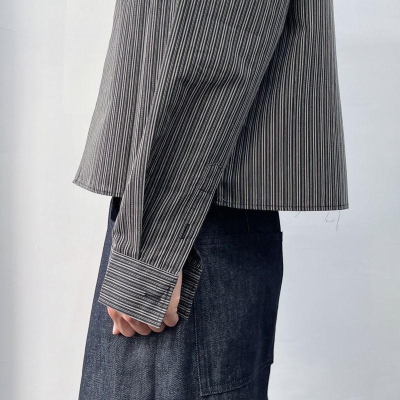 Minimalist Micro-Pleated Cropped Shirt