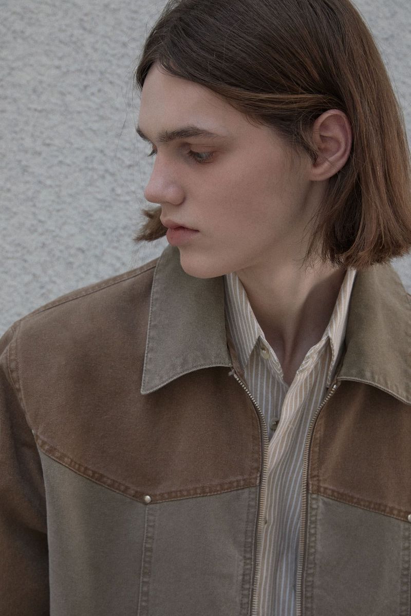 Toning color Oxford western Jacket