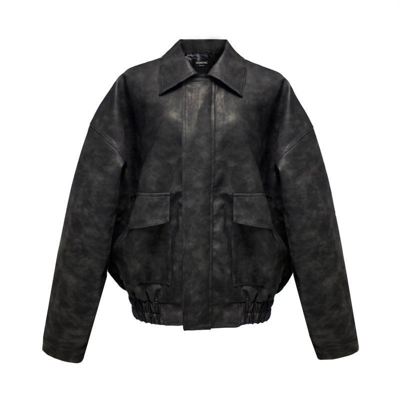 [Made] Rene leather jacket -black