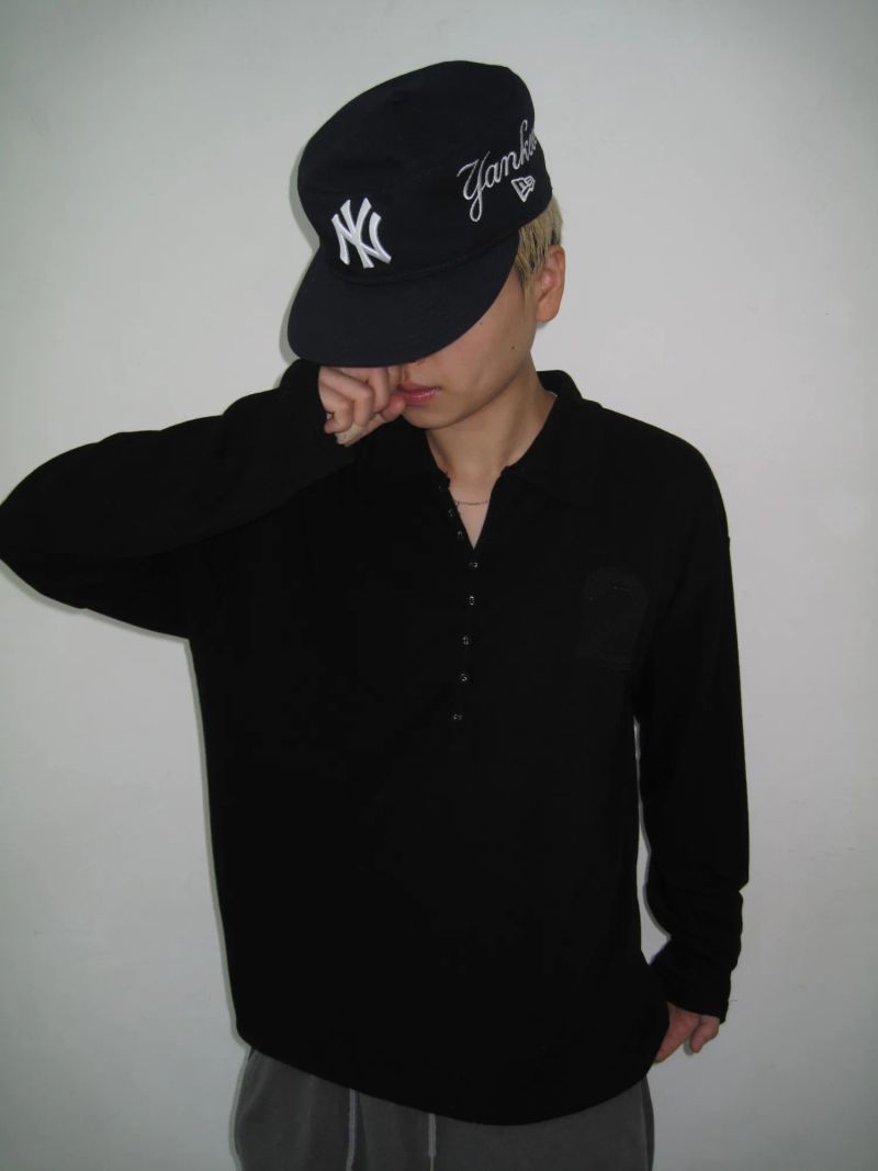 464 Button Henley Neck Collar T-Shirt