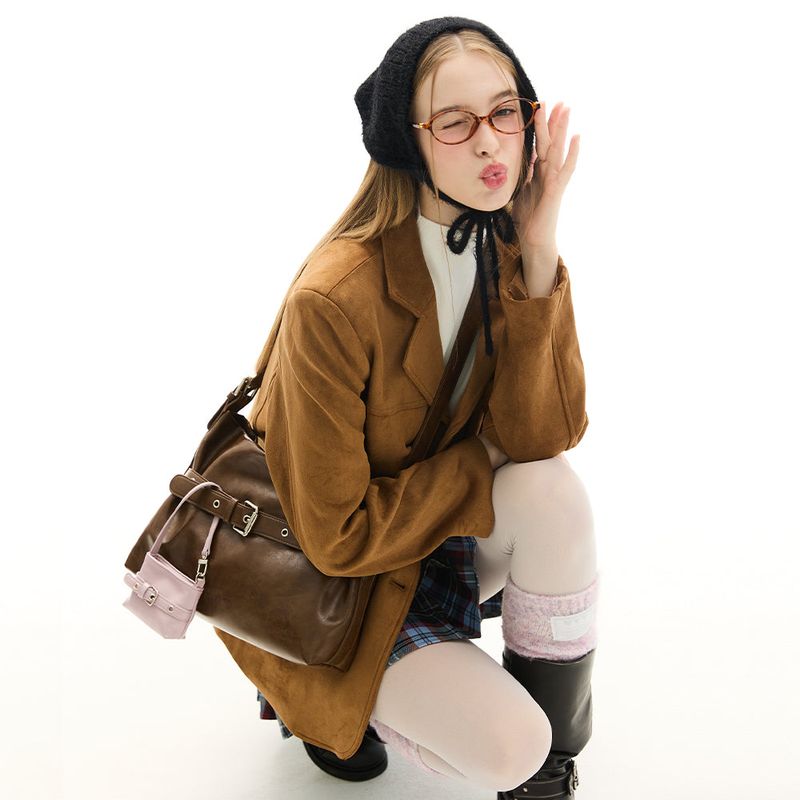 Angora Knit Heart Logo Bonnet Hat _ Black