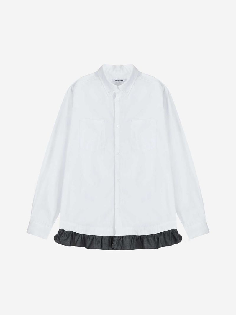レギュラースナップフリルシャツ(WHITE)