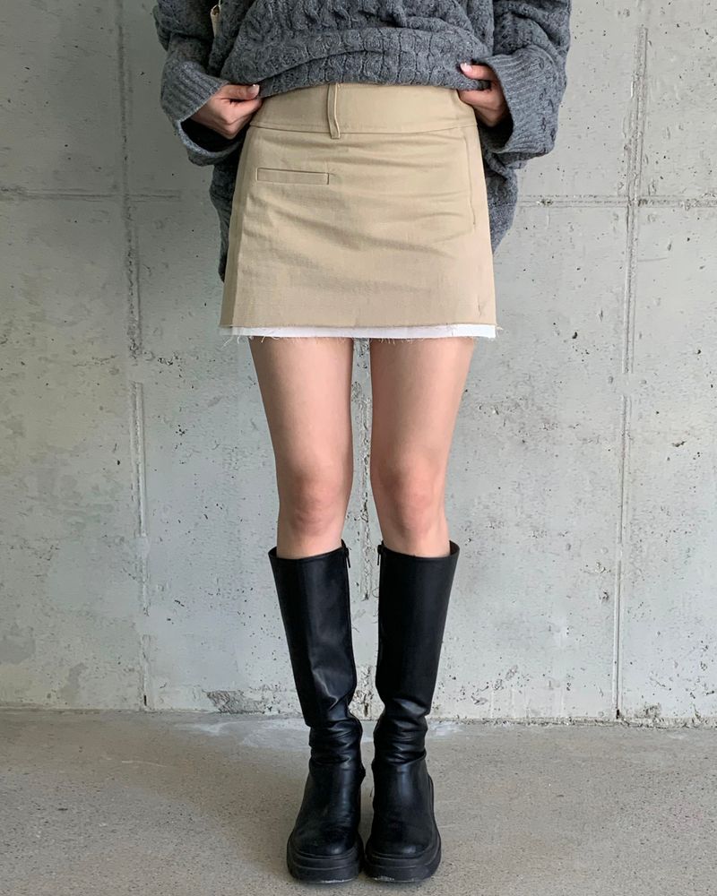 kyoive(コイブ)の「Minimal layered cotton skirt(Skirts)」