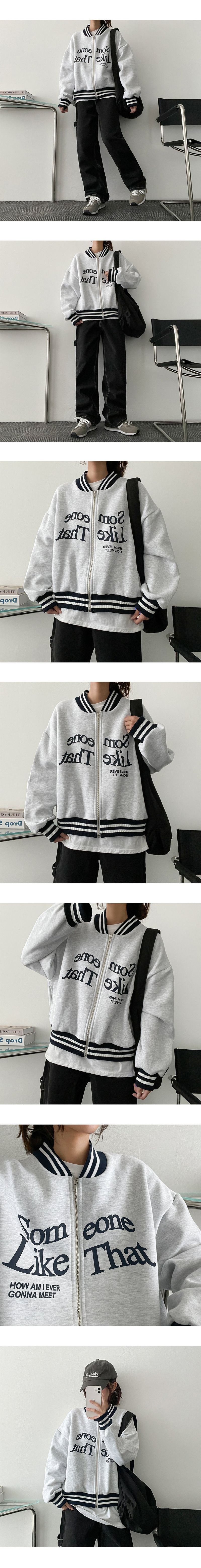 [fleece] Thumb Like Water Lettering Color Jumper