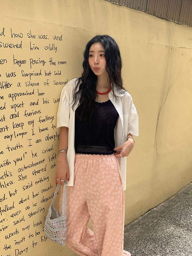[MADE] PESTO FLOWER WIDE PANTS
