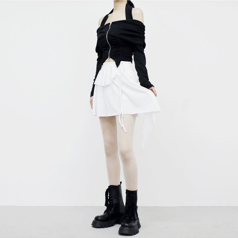 Kehi unbalanced mini skirt