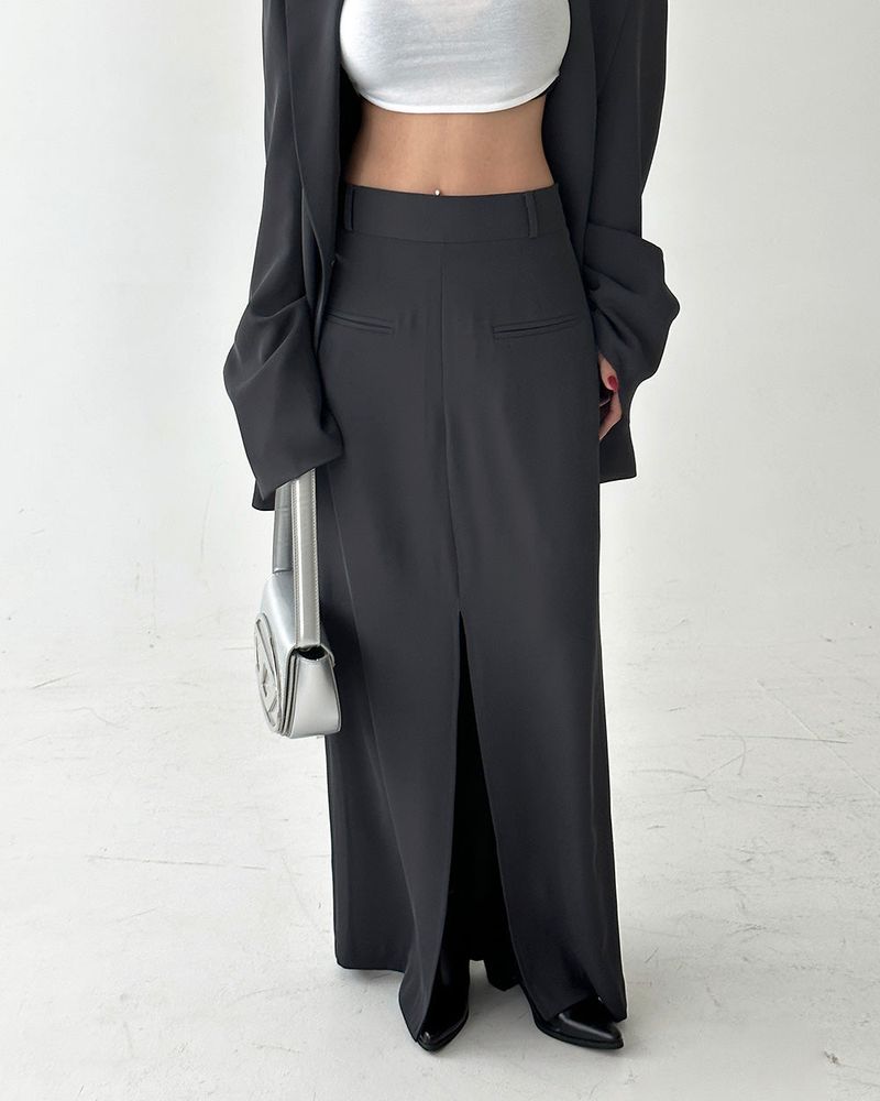 mega deep slit maxi long skirt