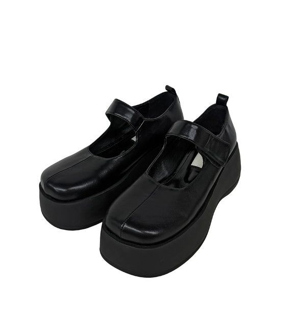 6cm Round Platform Sole Mary Jane Loafers