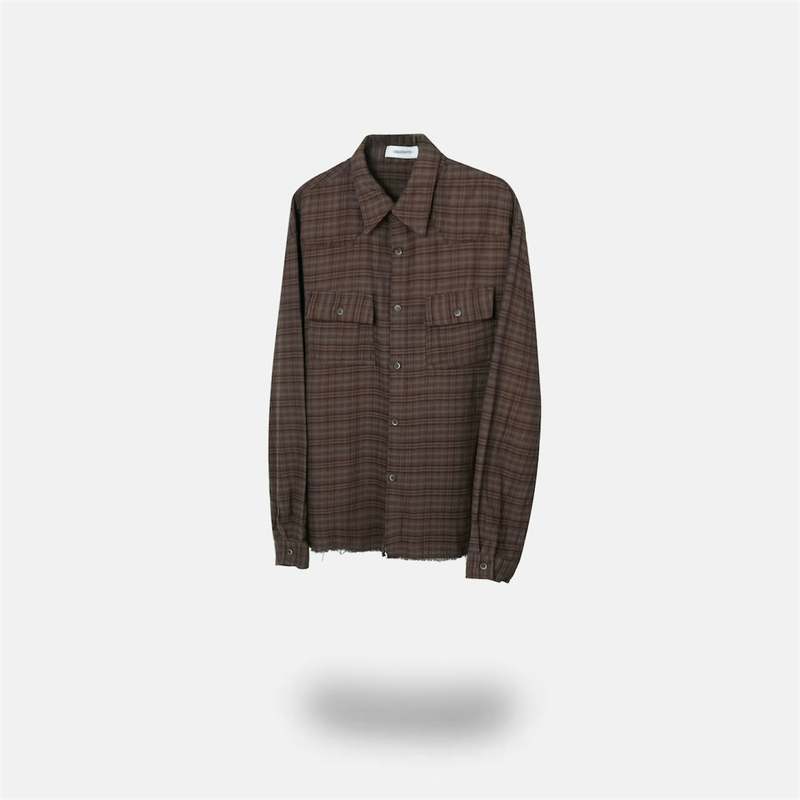 Ravi Raw-Edge Check Shirt (4 Colors)