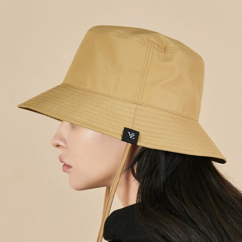 Waterproof String Bucket Hat Beige