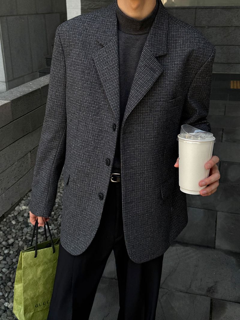 ASCLO Wool Houndstooth Jacket (2color)