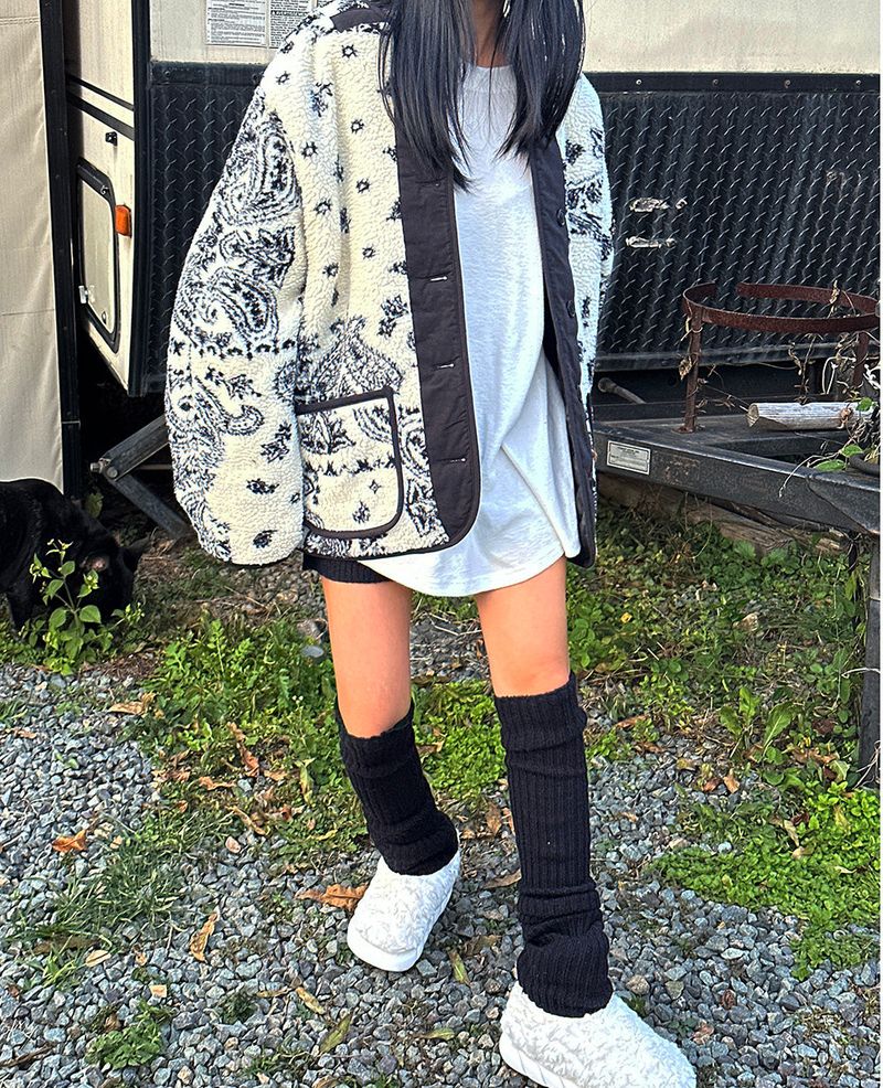 ribbed knitwear oversized socks leg warmer