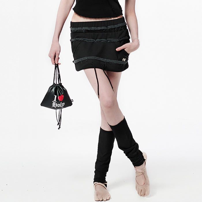 Sagging Layered Mini Skirt