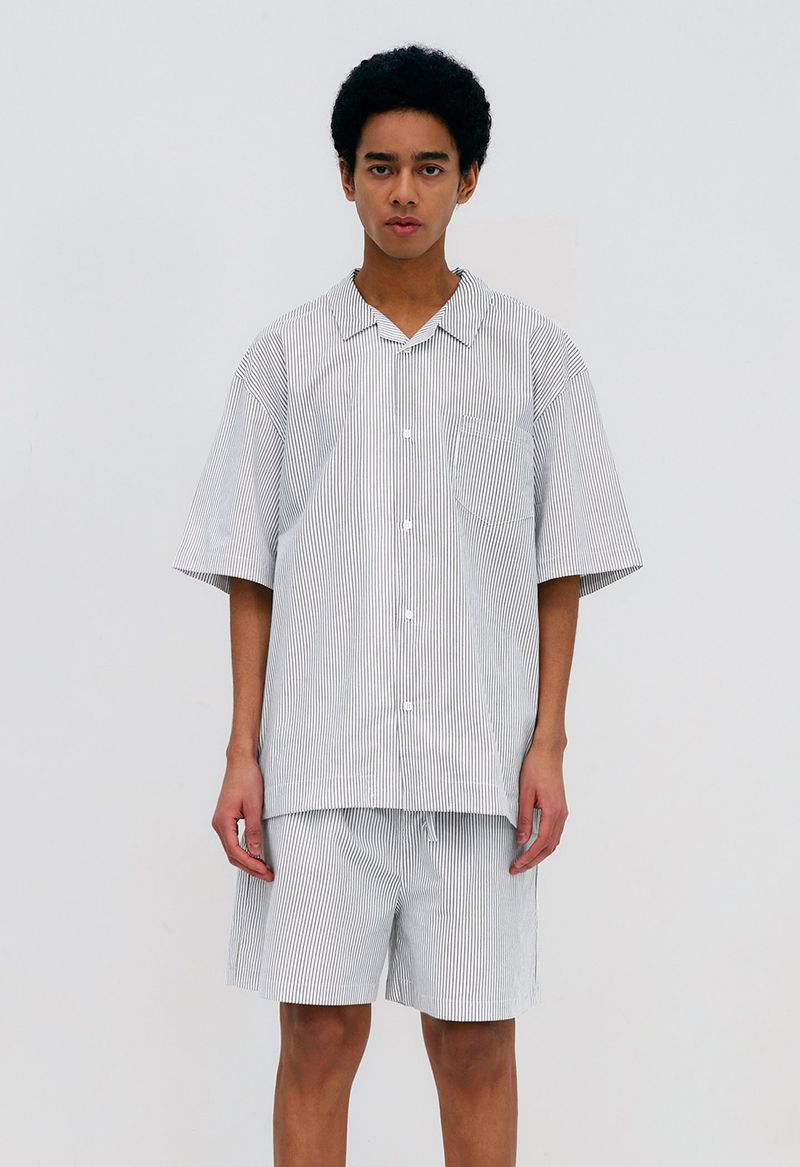 Stay Stripe Pajamas Short Set (3 Colors)