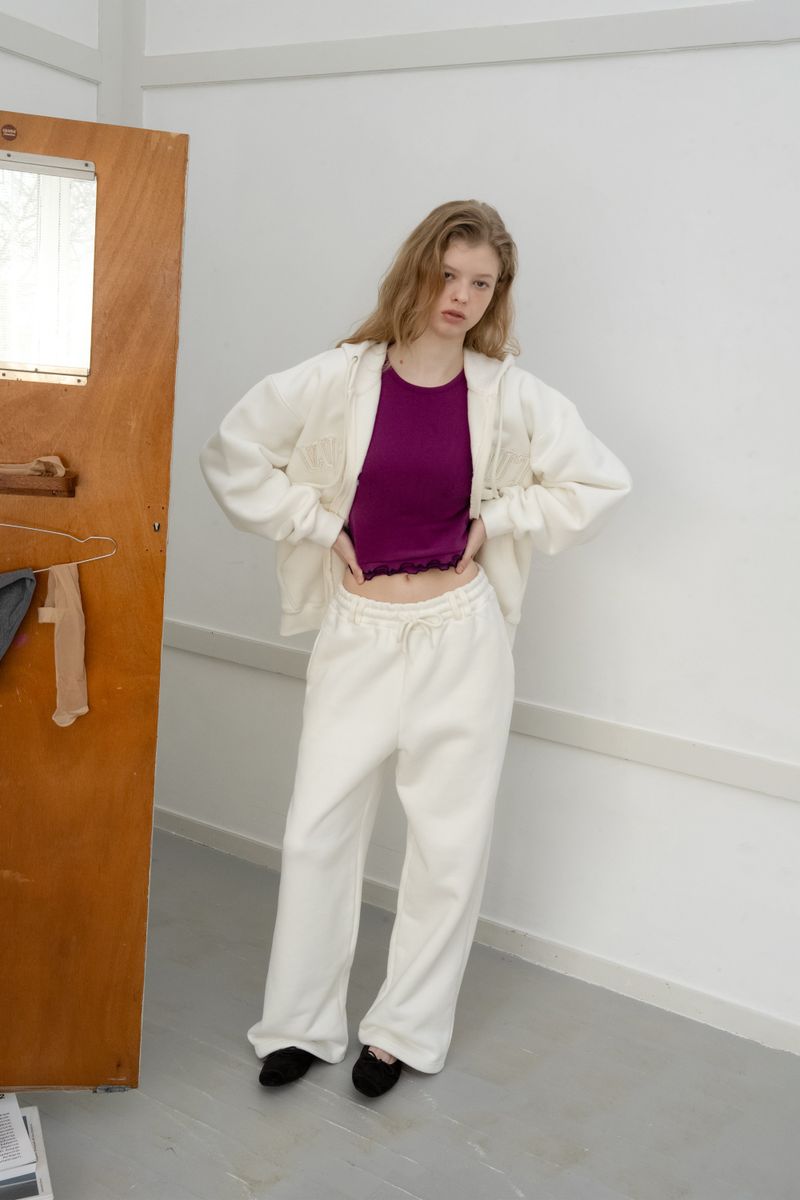 Frill crop t-shirt_purple
