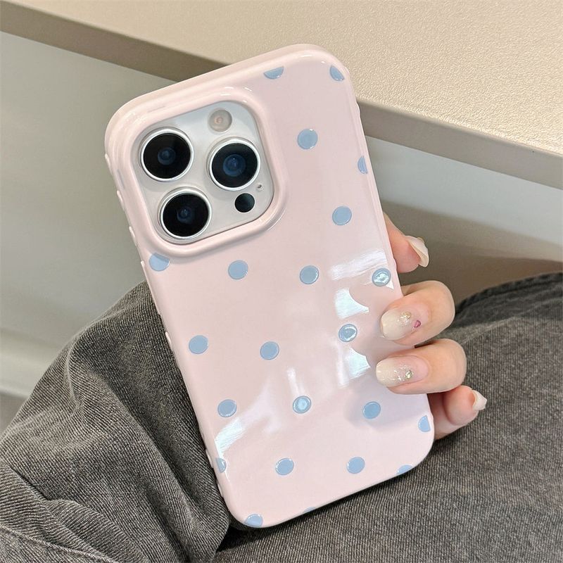 Pastel Tone Dot Pattern Jelly iPhone Case