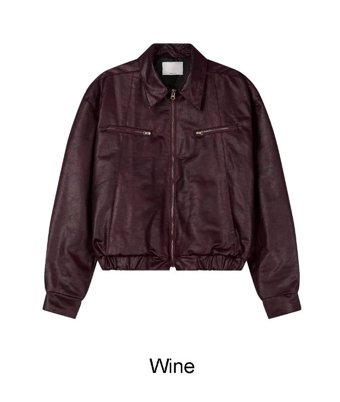 Edion Crop Leather Jacket