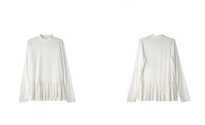 Romance Lace High-neck Knit Top