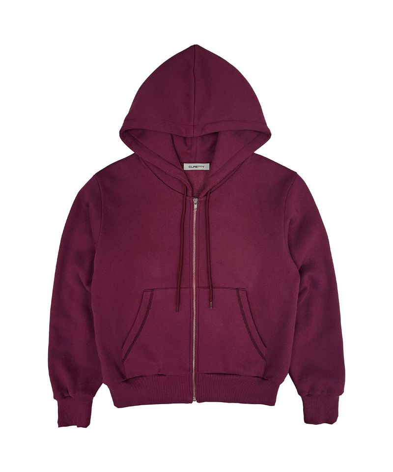 C VELVET LOGO FLEECE ZIP-UP HOODIE_PURPLE