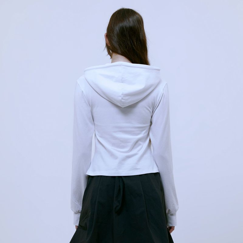 Cut Out Slim Hoodie (WHITE)