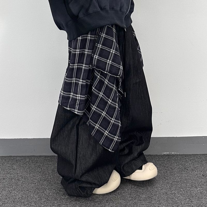 PEARCLAN（ペアクラン）の「non-fade check layered denim pants（Pants）」