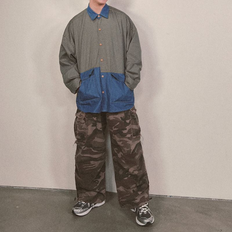 switch panel check shirt_blue