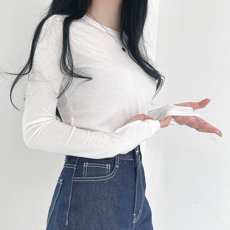 Extended Sleeve Round Neck T-Shirt