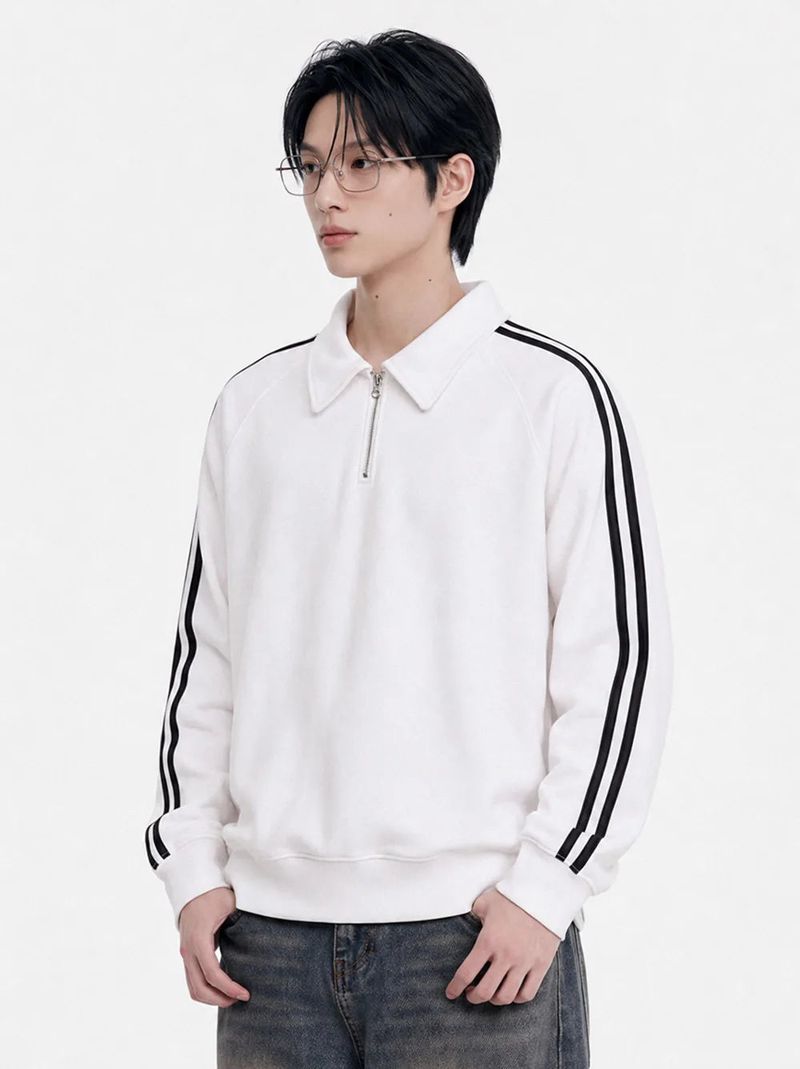 standard collar half zip-up (2color)