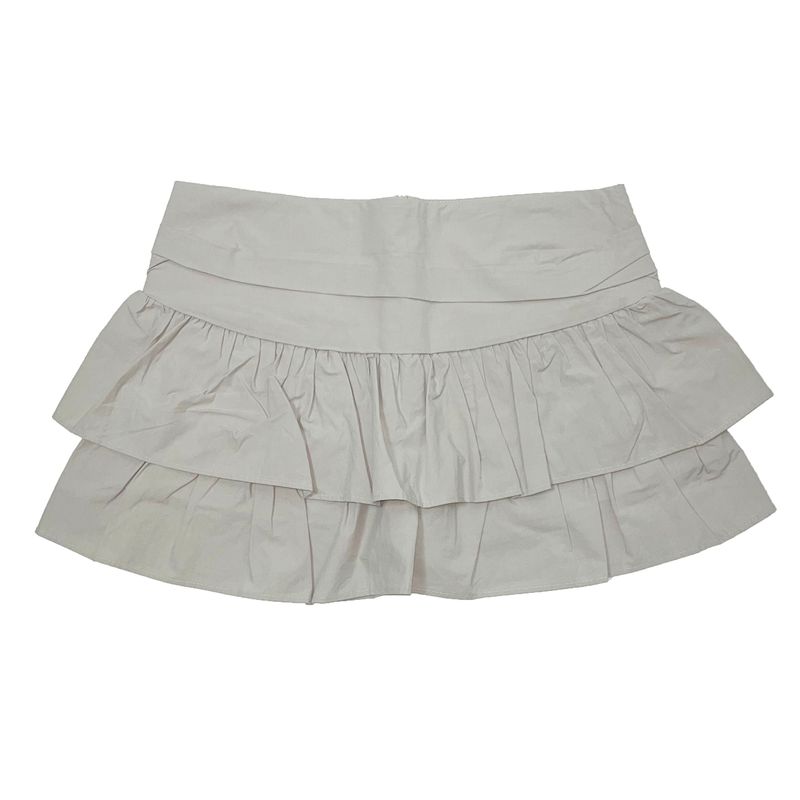 marron tiered skirt pants