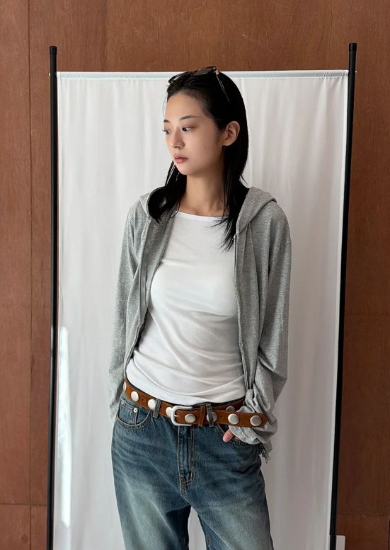 (2-way) SLUB HOOD ZIP-UP