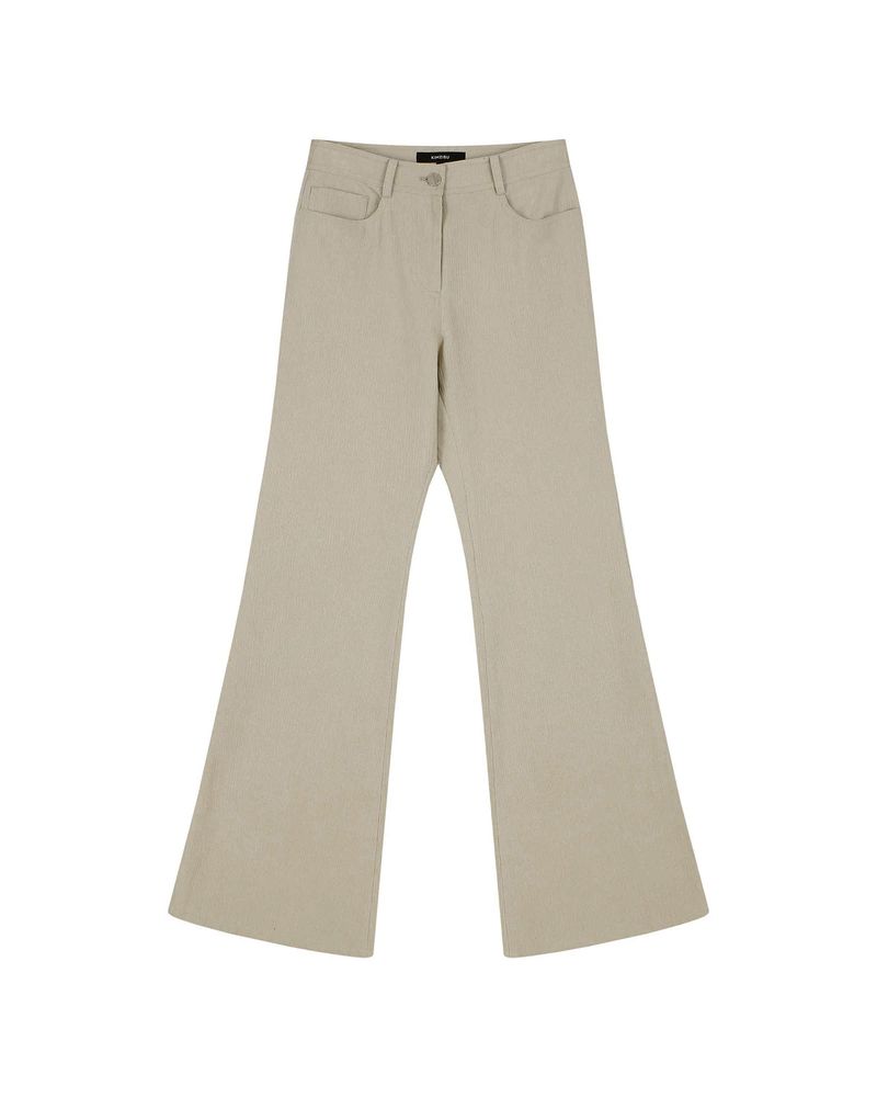 Stripe Bootcut Pants _ BEIGE