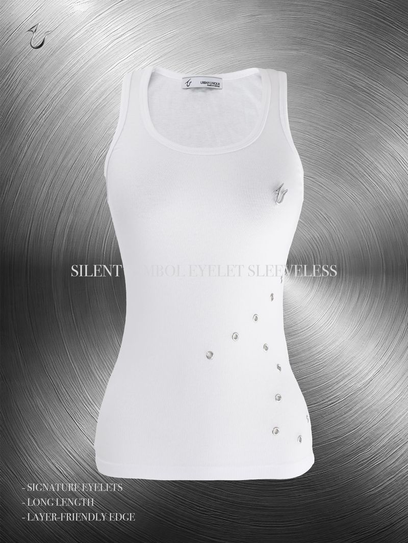 silent symbol eyelet sleeveless (white)