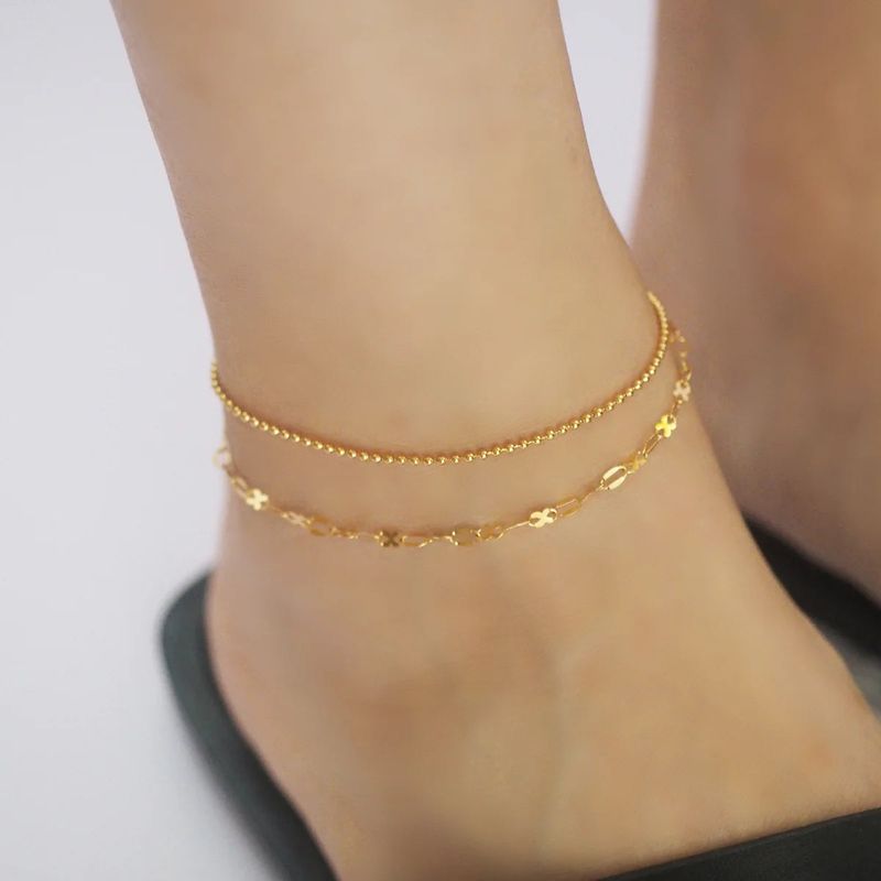 アスティンダブルチェーンアンクルブレスレット