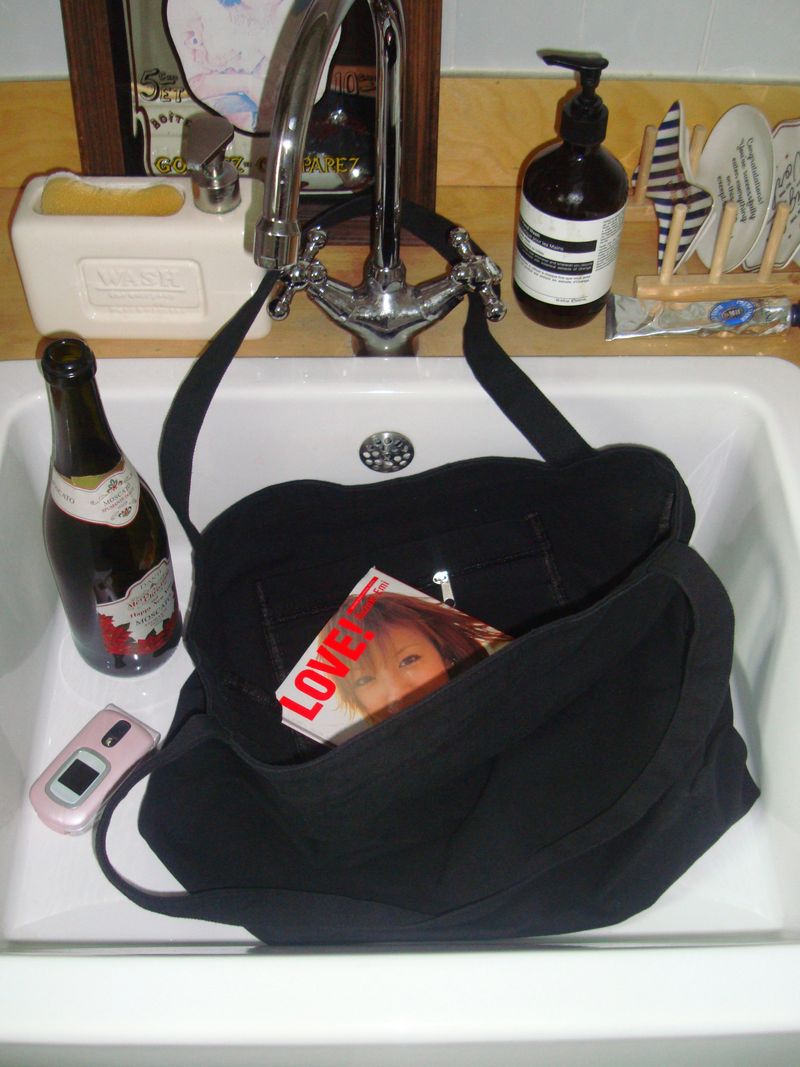 Basic Color Cotton Wide Shoulder Tote Bag