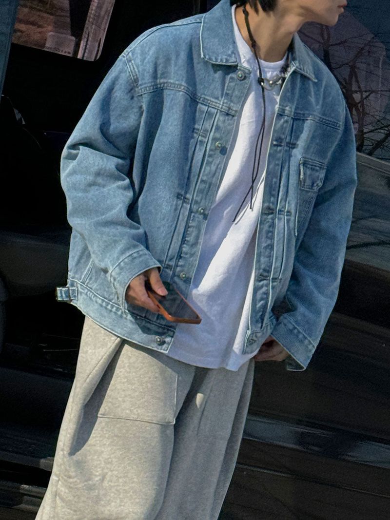 ASCLO Turquoise Gemstone Denim Jacket (2color)