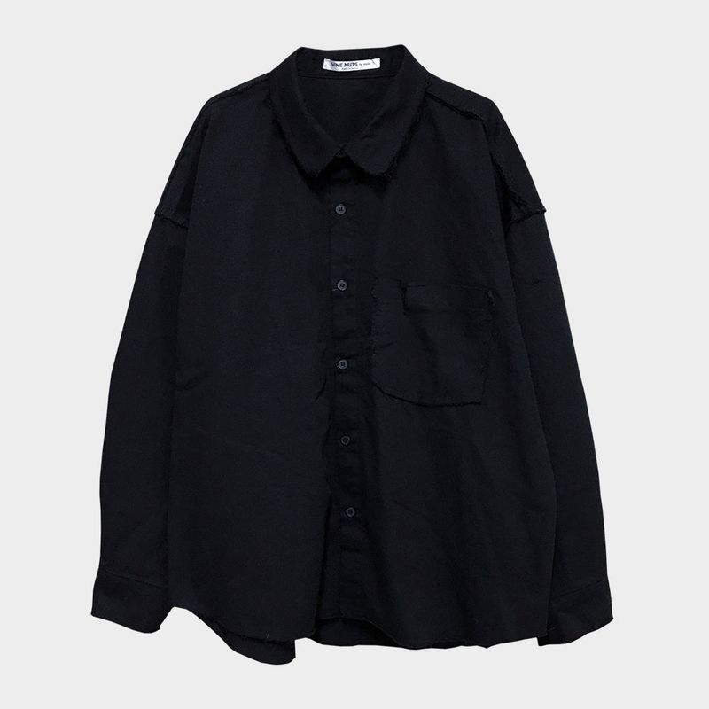 grunge plain shirt_black